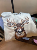 Faux bling deer crew