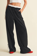 Double Layered Side Stripe Nylon Track Pants