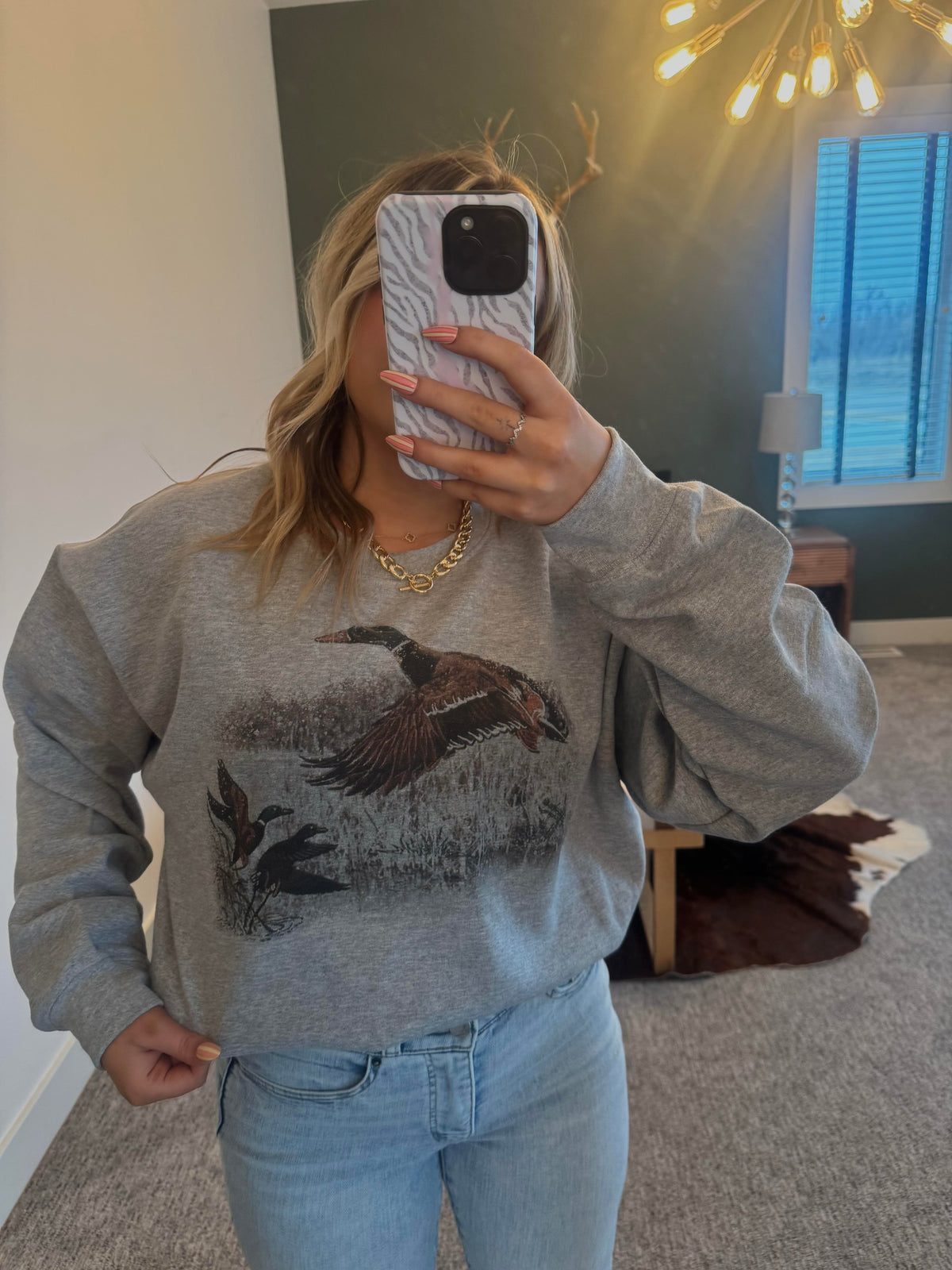 Vintage Inspired Flying Duck Crewneck